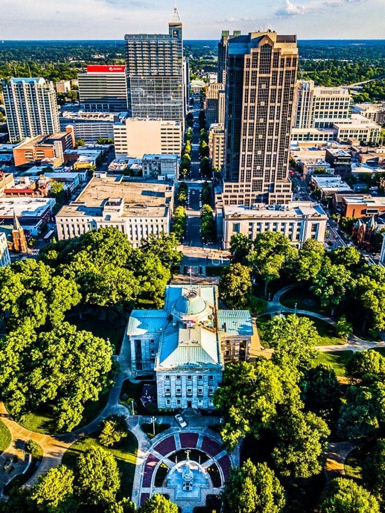 Raleigh skyline representing CFR's Triangle service area